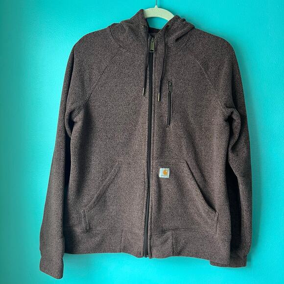 Carhartt Full Zip Hooded Relaxed Fit Jacket Women's Size M Heather Maroon Color - Picture 1 of 10
